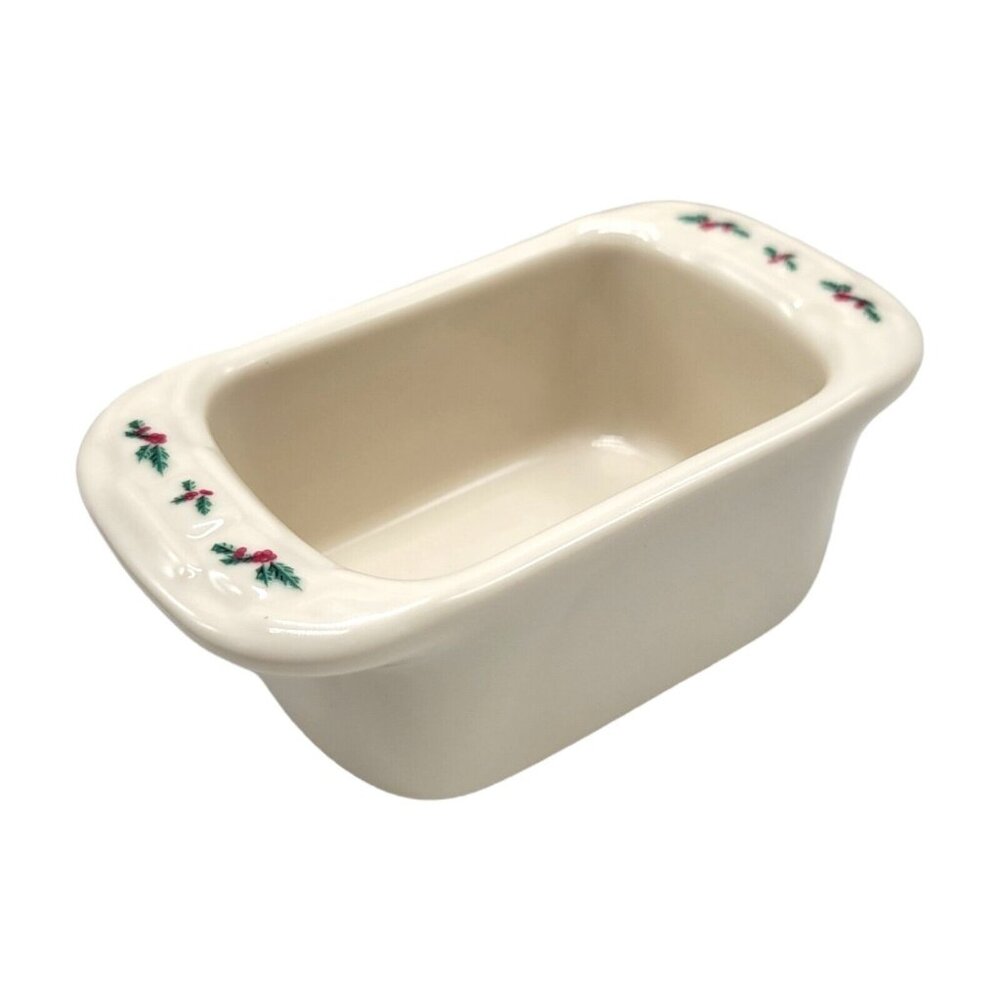 Longaberger Sweetener Sugar Packet Holder Holly Christmas Ceramic Woven Traditio